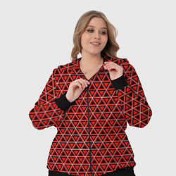 Женский 3D-костюм Красные и чёрные треугольники, цвет: 3D-черный — фото 2