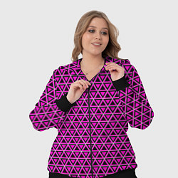 Женский 3D-костюм Розовые и чёрные треугольники, цвет: 3D-черный — фото 2