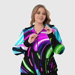 Женский 3D-костюм Неоновая экспрессивная абстракция, цвет: 3D-черный — фото 2