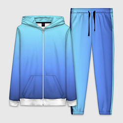 Женский 3D-костюм Голубой и черно-синий градиент, цвет: 3D-белый