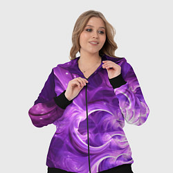 Женский 3D-костюм Фиолетовая фрактальная абстракция, цвет: 3D-черный — фото 2
