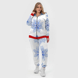 Женский 3D-костюм Снежинки в ряд, цвет: 3D-красный — фото 2