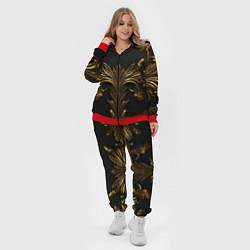 Женский 3D-костюм Темные золотые узоры, цвет: 3D-красный — фото 2