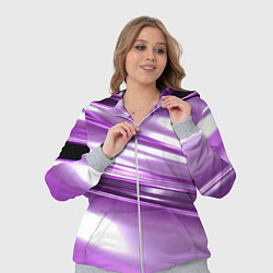 Женский 3D-костюм Нежные фиолетовые полосы абстракта, цвет: 3D-меланж — фото 2