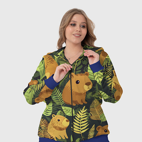 Женский костюм Капибары - лесной маскировочный камуфляж / 3D-Синий – фото 3