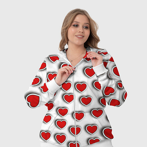 Женский костюм Стикеры наклейки сердечки объемные / 3D-Белый – фото 3