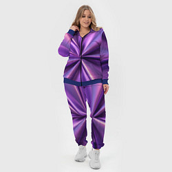 Женский 3D-костюм Металлический фиолетовый атлас ткань, цвет: 3D-синий — фото 2