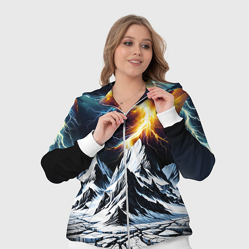 Женский костюм Молнии и горы / 3D-Белый – фото 3