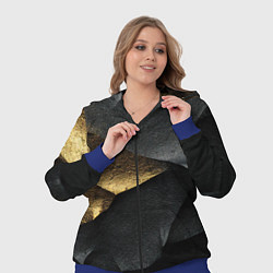 Женский 3D-костюм Черная текстура с золотистым напылением, цвет: 3D-синий — фото 2