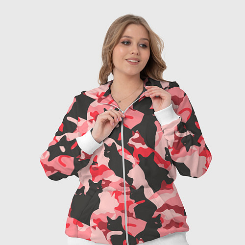 Женский костюм Розовый камуфляж из котов / 3D-Белый – фото 3