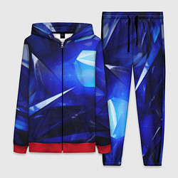 Женский 3D-костюм Black and blue abstract background sport style, цвет: 3D-красный