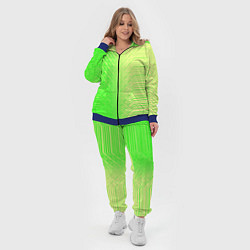 Женский 3D-костюм Зелёные градиентные линии, цвет: 3D-синий — фото 2
