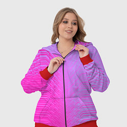 Женский 3D-костюм Розовые градиентные линии, цвет: 3D-красный — фото 2