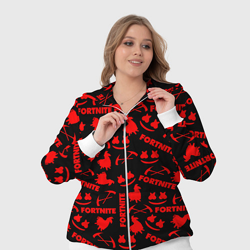 Женский костюм Fortnite pattern logo marshmello / 3D-Белый – фото 3