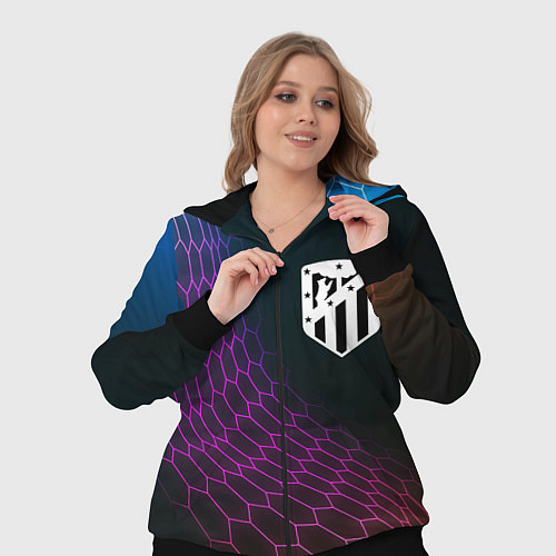 Женский костюм Atletico Madrid футбольная сетка / 3D-Черный – фото 3