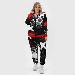 Женский 3D-костюм Мерседес на фоне граффити и брызг красок, цвет: 3D-красный — фото 2