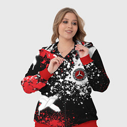 Женский 3D-костюм Мерседес на фоне граффити и брызг красок, цвет: 3D-красный — фото 2