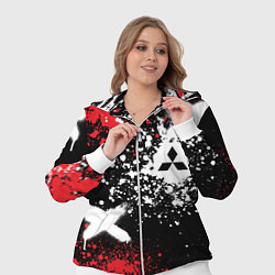 Женский 3D-костюм Митсубиси на фоне граффити и брызг красок, цвет: 3D-белый — фото 2