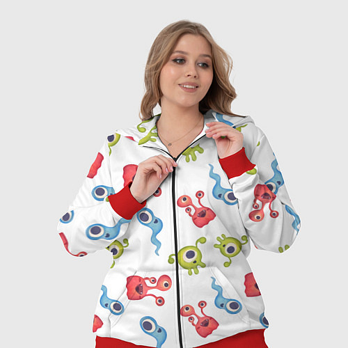 Женский костюм Мультяшные инопланетяне / 3D-Красный – фото 3