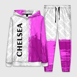 Женский 3D-костюм Chelsea pro football по-вертикали, цвет: 3D-белый