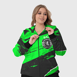 Женский 3D-костюм Sporting sport green, цвет: 3D-черный — фото 2