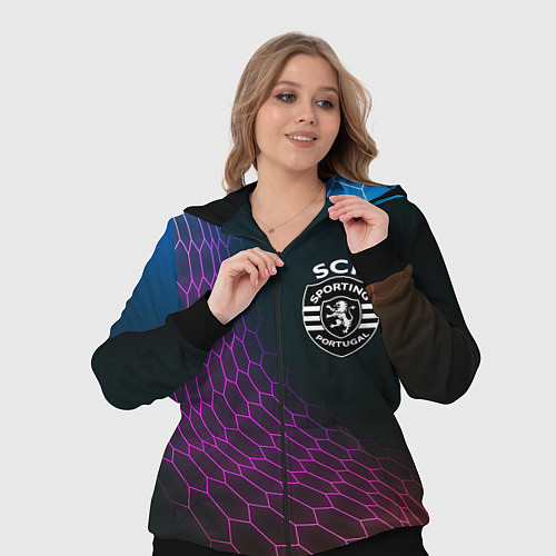 Женский костюм Sporting футбольная сетка / 3D-Черный – фото 3