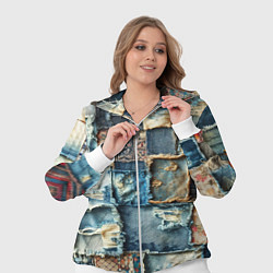 Женский 3D-костюм Деним пэчворк-ржавчина, цвет: 3D-белый — фото 2