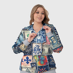 Женский 3D-костюм Баксы на дениме пэчворк, цвет: 3D-меланж — фото 2