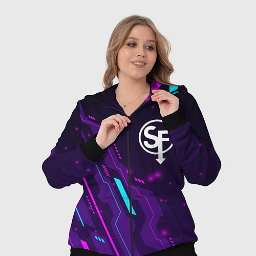 Женский костюм Sally Face neon gaming / 3D-Черный – фото 3