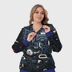 Женский 3D-костюм Паттерн-узор из толстых линий, цвет: 3D-синий — фото 2