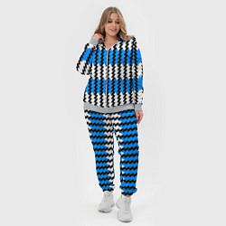 Женский 3D-костюм Вертикальные бело-синие полосы, цвет: 3D-меланж — фото 2