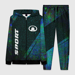 Женский 3D-костюм Great Wall sport glitch blue, цвет: 3D-черный