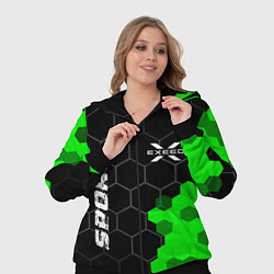 Женский 3D-костюм Exeed green sport hexagon, цвет: 3D-черный — фото 2