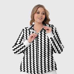 Женский 3D-костюм Чёрно-белые вертикальные полосы, цвет: 3D-белый — фото 2