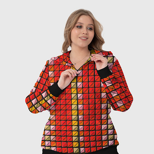 Женский костюм Красные плитки / 3D-Черный – фото 3