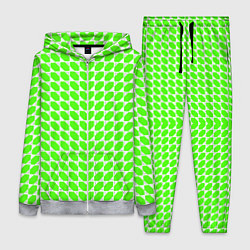Женский 3D-костюм Зелёные лепестки шестиугольники, цвет: 3D-меланж