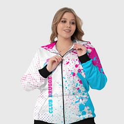 Женский 3D-костюм Club Brugge neon gradient style по-вертикали, цвет: 3D-черный — фото 2