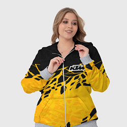 Женский 3D-костюм KTM - оранжевые разломы, цвет: 3D-меланж — фото 2