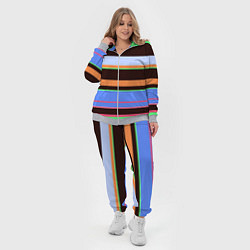 Женский 3D-костюм Разноцветный полосатый, цвет: 3D-меланж — фото 2