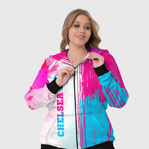 Женский костюм Chelsea neon gradient style по-вертикали / 3D-Черный – фото 3