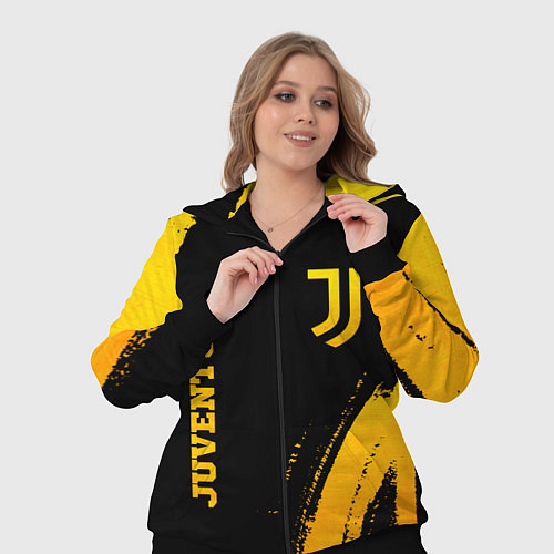 Женский костюм Juventus - gold gradient вертикально / 3D-Черный – фото 3