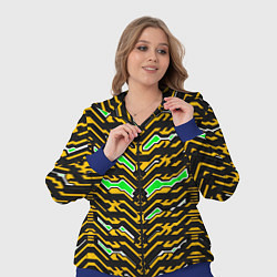 Женский 3D-костюм Агрессивный чёрно-жёлтый паттерн, цвет: 3D-синий — фото 2