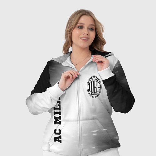 Женский костюм AC Milan sport на светлом фоне вертикально / 3D-Белый – фото 3