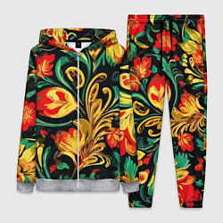 Женский 3D-костюм Хохлома акварель, цвет: 3D-меланж