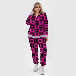 Женский 3D-костюм BTS pattern pink logo, цвет: 3D-меланж — фото 2