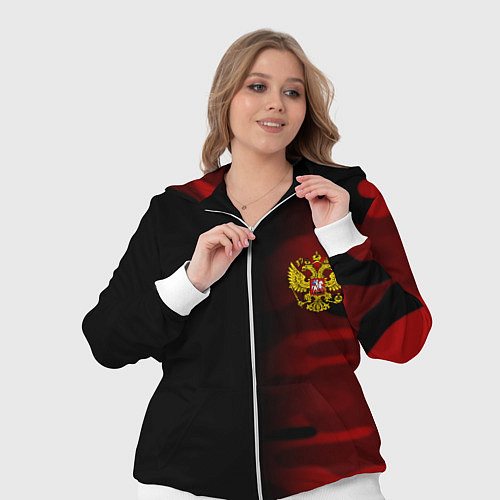 Женский костюм Герб РФ камуфляжная тексткура / 3D-Белый – фото 3