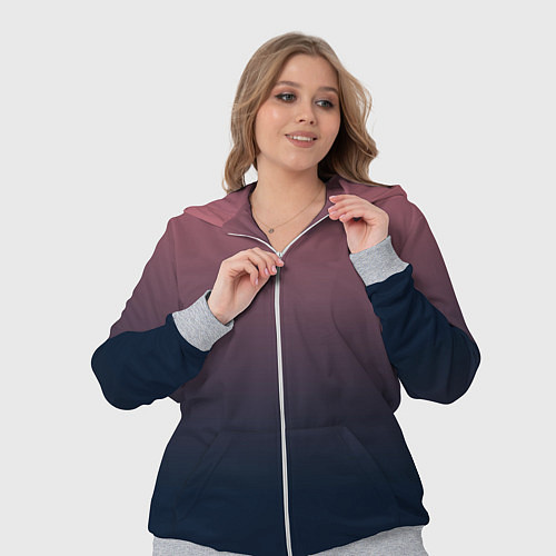 Женский костюм Градиент тёмный розовый в синий / 3D-Меланж – фото 3