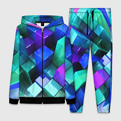 Женский 3D-костюм Неоновые кубы текстура, цвет: 3D-черный