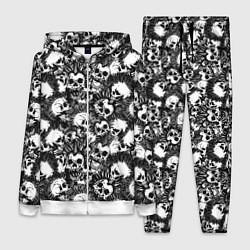Женский 3D-костюм Панк черепа, цвет: 3D-белый