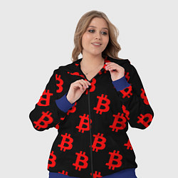 Женский 3D-костюм Bitcoin red logo money, цвет: 3D-синий — фото 2